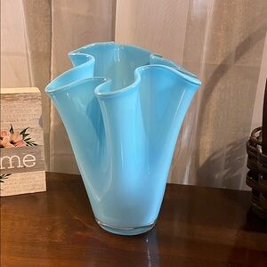 Sky Blue Glass Vase